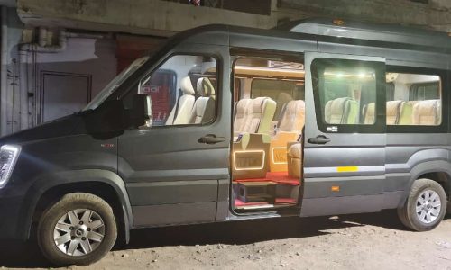 Premium 12 seater Maharaja Urbania designed for luxury group travel, family tours, and smooth long-distance outstation journeys.